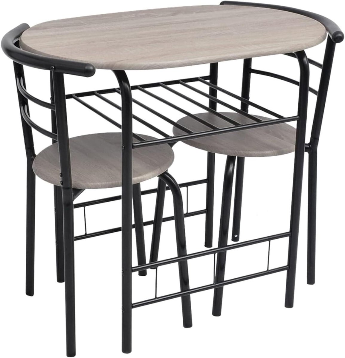 Ontbijtbar Set - Keukentafel Krukjes - Compact Eten - Ruimtebesparend Ontwerp - 74 cm Hoog - Zwart