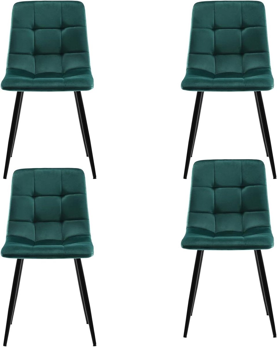 Eetkamerstoelen Set - Keukenstoelen Fluweel - Comfortabel Zitten - Scandinavisch Design -