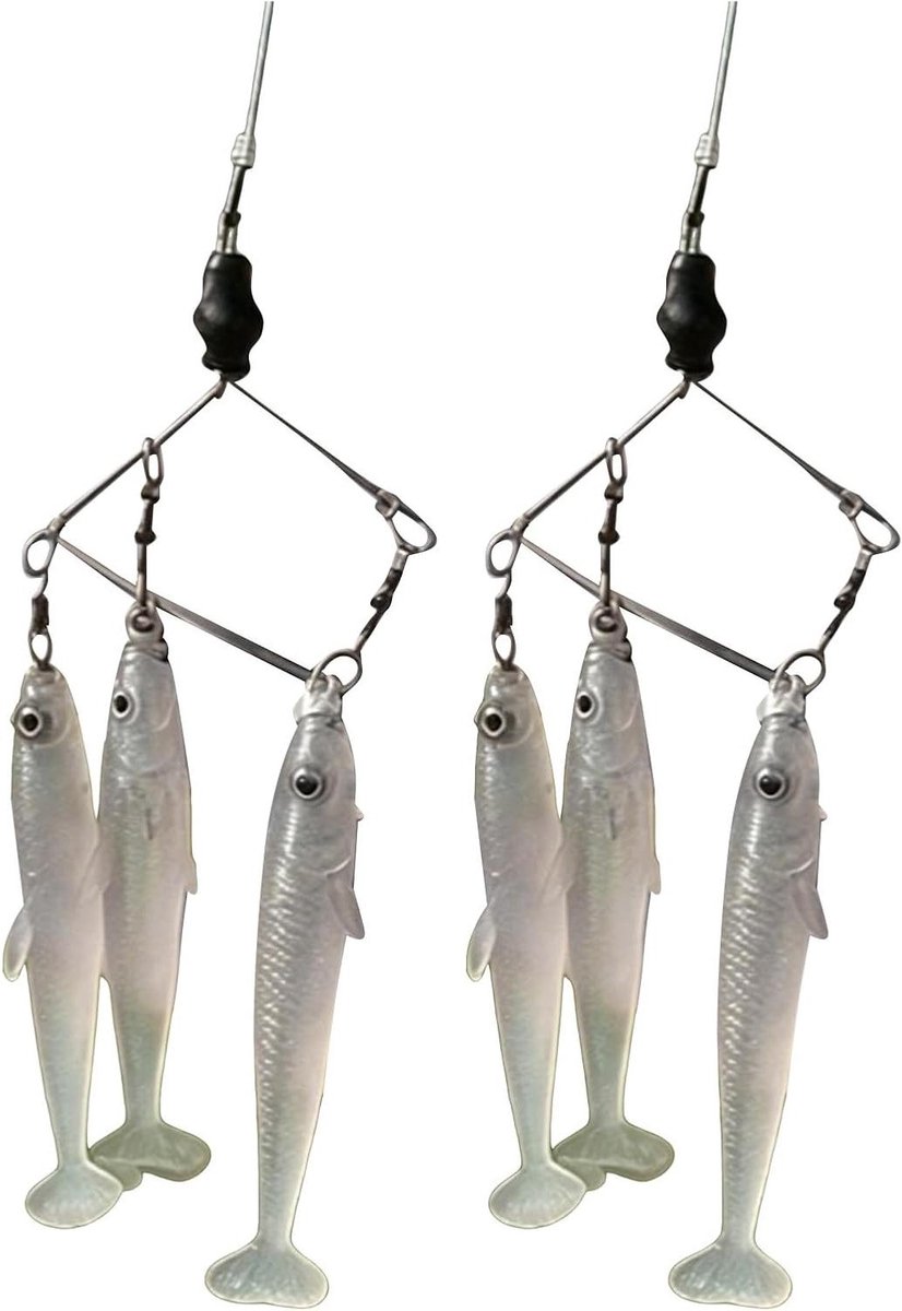 Mini Rig - Paraplu aas - Zoetwatervissen - Realistisch swimbait - 6 stuks - Meerkleurig