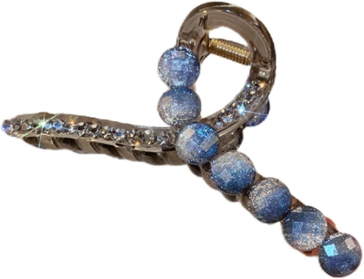 Haarklem Set - Grote Klemmen - Haar Stijlen - Parel Decoratie - 2 Stuks - Blauw