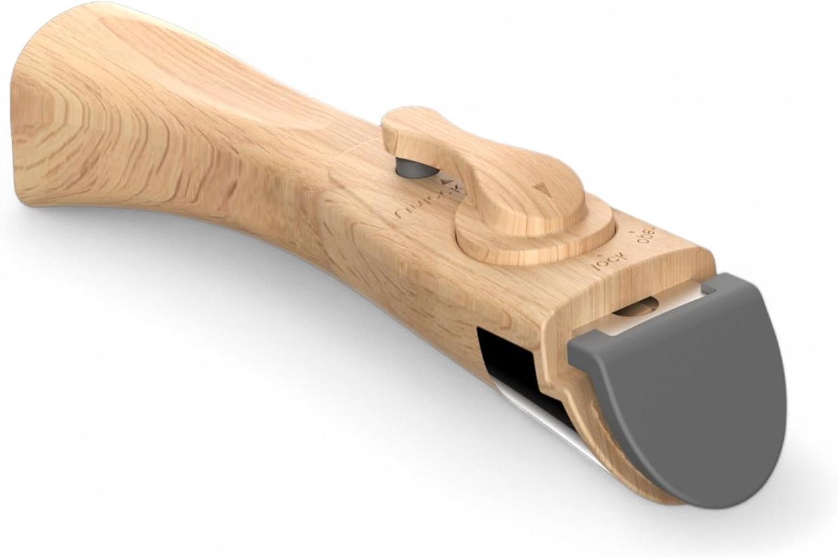 BERGNER, afneembare handgreep, ergonomische reservegreep in houtlook, versterkt roestvrij