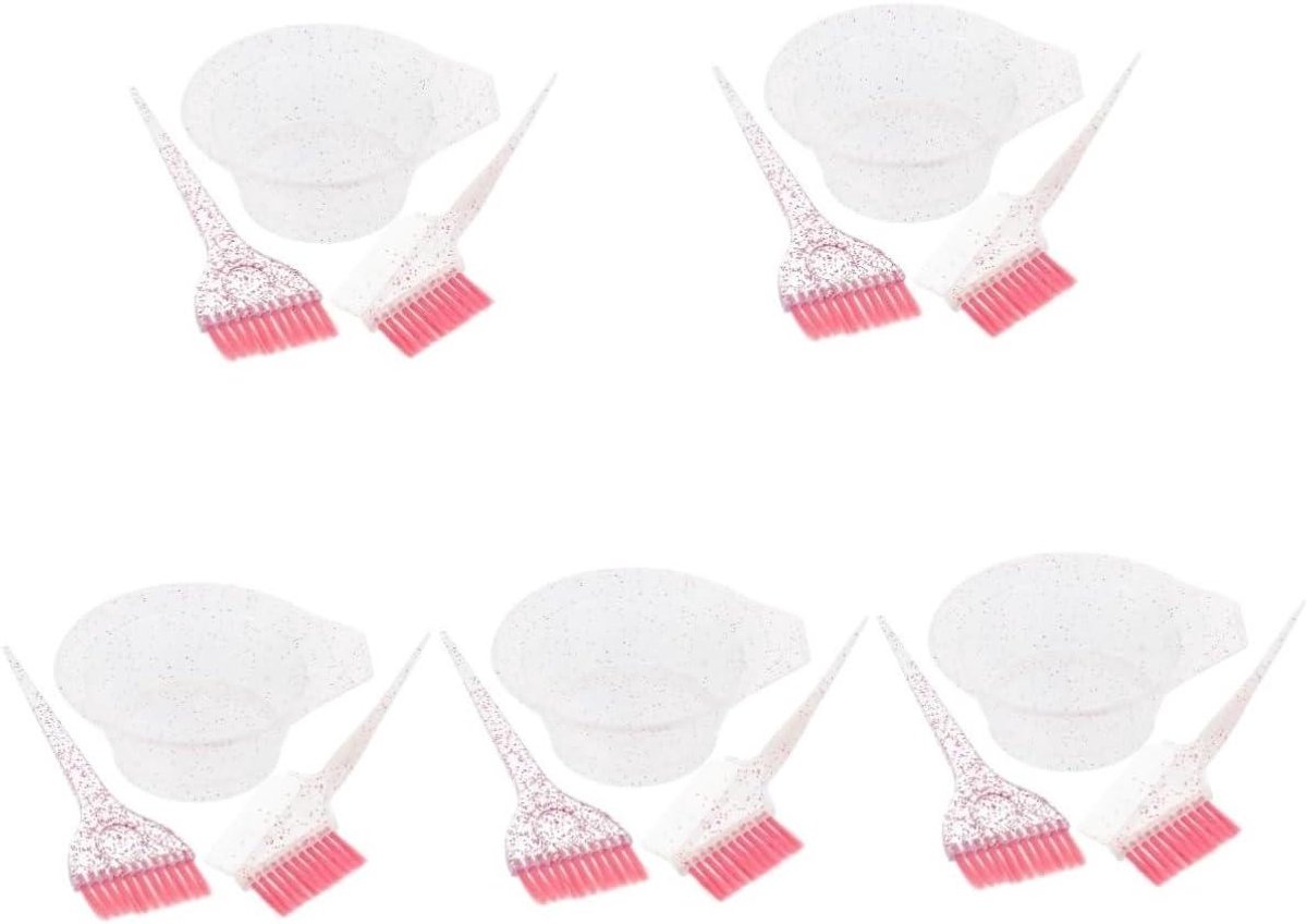 Haarverf Sets - Mengkom Borstel - Haar Kleuren - Verdikt Ontwerp - 5 Sets - Roze
