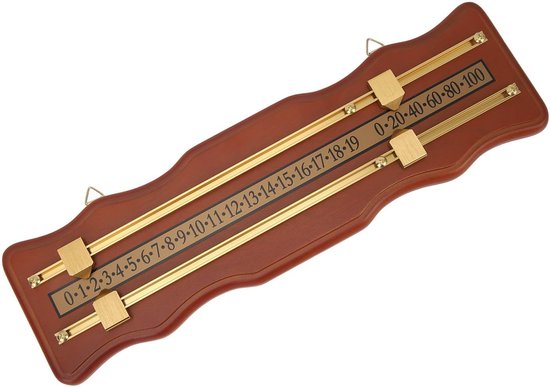 Biljart Scorebord - Scorehouder - Wedstrijd Bijhouden - Golvend Dubbel Spoor - 45 x 14 cm - Bruin — afbeelding 3