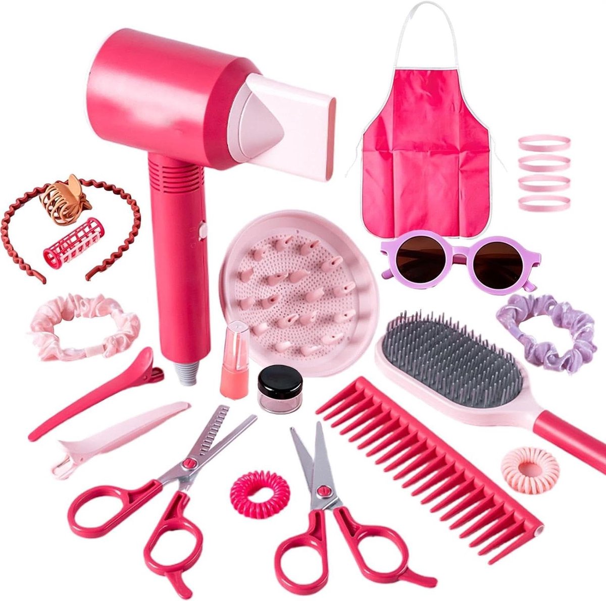 Kapsalon set - Speelgoed kapper - Fantasie spel - Inclusief spiegel - 23 cm - Multi