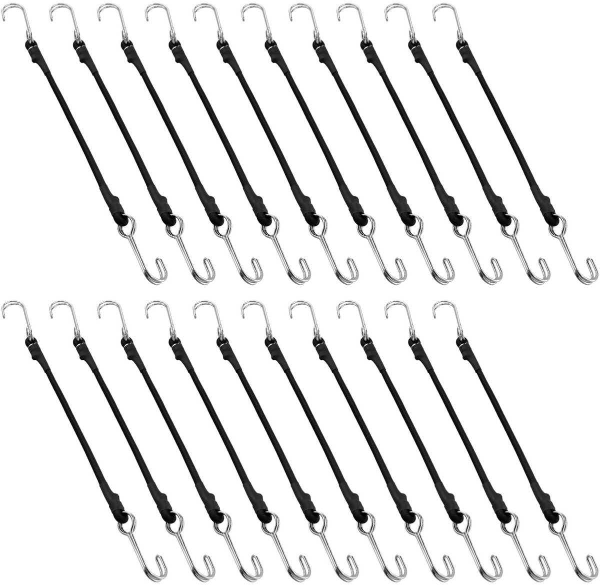 Dailygoods - Set van 20 Elastische Bagagespanners met Haken