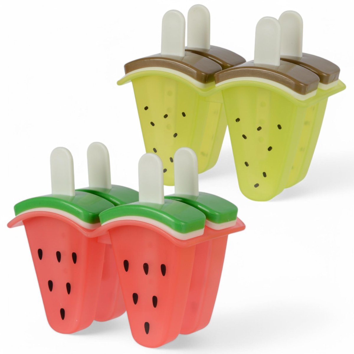 Dailygoods - IJsvormset met 8 Herbruikbare Ijslollyvormen voor Kinderen en Volwassenen
