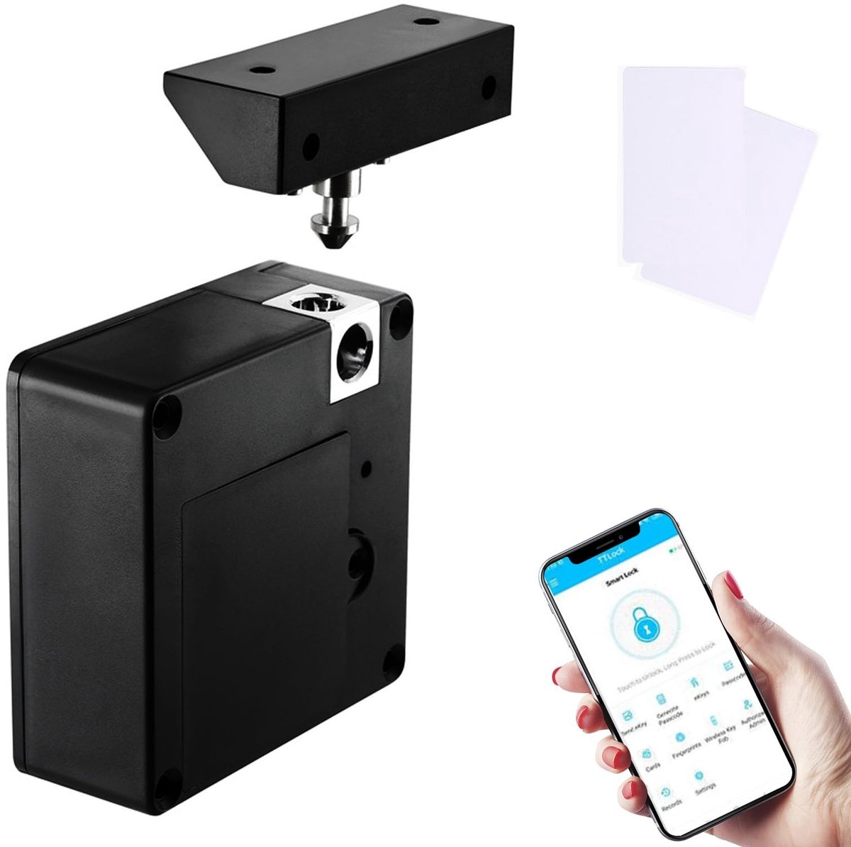 Dailygoods - Dailygoody - Smart Drawer Lock - Elektronisch Slot - Veiligheidsoplossing - Zwart - Keuken en Meubel Slot - Kindveiligheid - Geschikt voor Laden