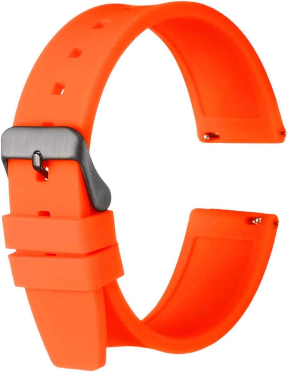 Horlogeband - Rubberen band - Dagelijks gebruik - Snelle wissels - 20mm breed - Oranje