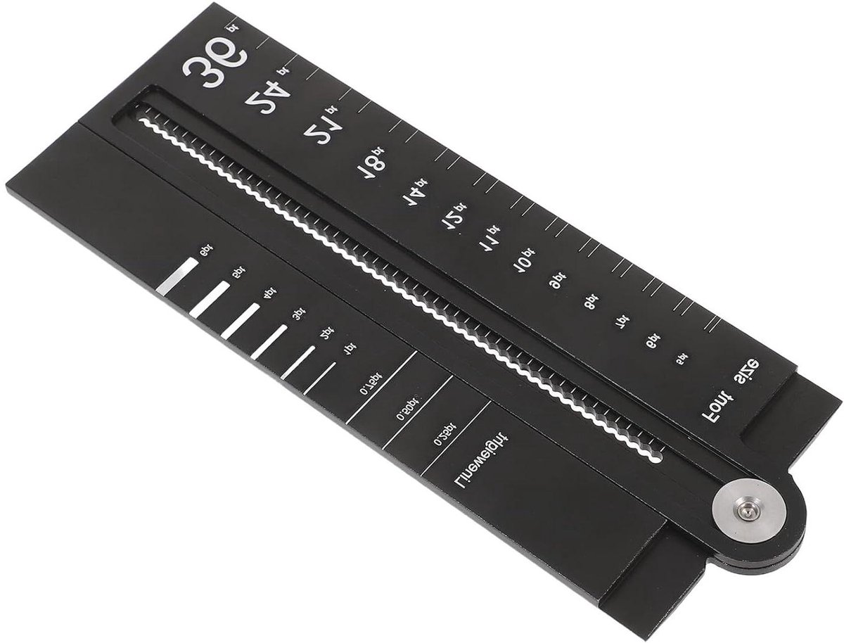 Tekentool Liniaal - Meetinstrument Geometrie - Tekenen Schetsen - Multifunctioneel Ontwerp - 16.5 cm - Zwart