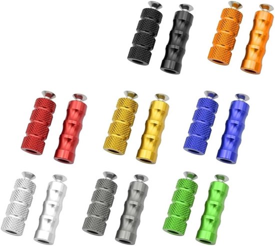 Motorfiets Pedaal Set - Voetsteunen Rearsets - Motor Rijden - Universele Montage - 6MM Draad - Oranje — afbeelding 3