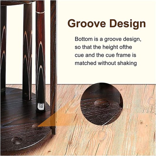 Biljart Keu Stand - Keuhouder Pooltafel - Biljart Accessoire - Vloerstaand - Plaats aan 9 Keus - Modern — afbeelding 3