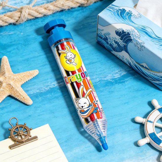 Kinder Krijtjes - Tekenkrijtjes Set - Creatief Tekenen - Intrekbaar Mechanisme - 15 cm - Blauw — afbeelding 2