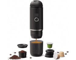 Draagbare Koffiezetter - Reis Koffiezetapparaat - Onderweg Koffie Maken - Verwarmende Functie - 100 ml - Zwart