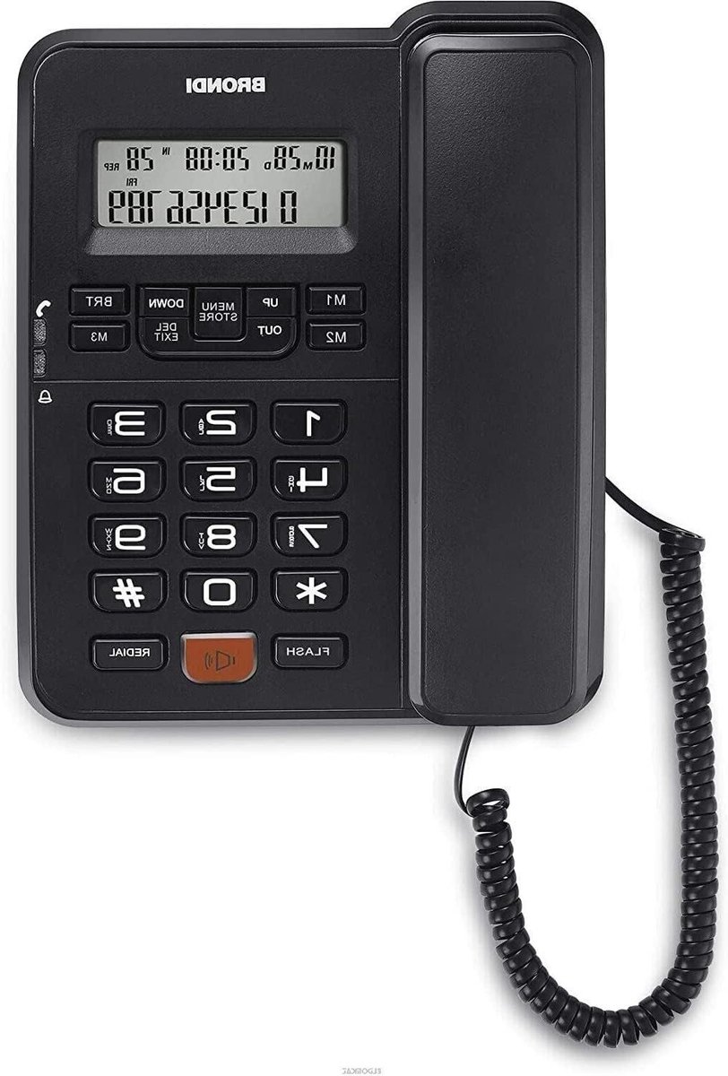 Kantoorbureau Telefoon - Bedrade Telefoon - Zakelijk Gebruik - Met Display - 3 Directe Opslag - Zwart