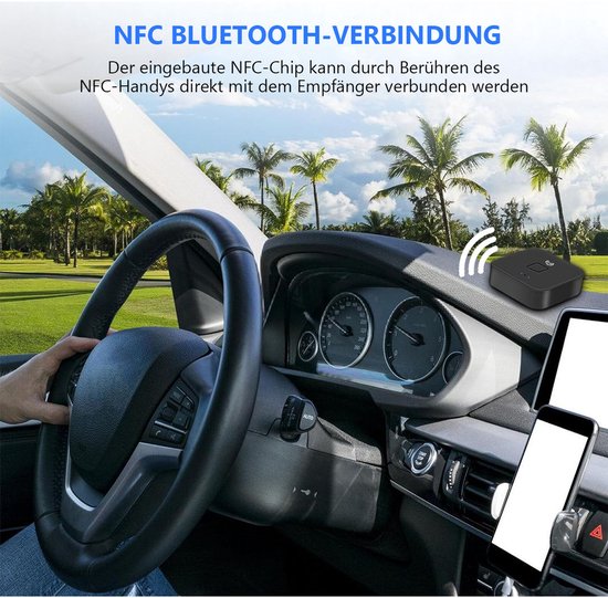 Bluetooth-ontvanger voor stereo-installaties thuis, RCA-interface, 3,5 mm AUX draadloze audioadapter, geschikt voor stereo-installaties thuis en in de auto, ondersteunt NFC. — afbeelding 2
