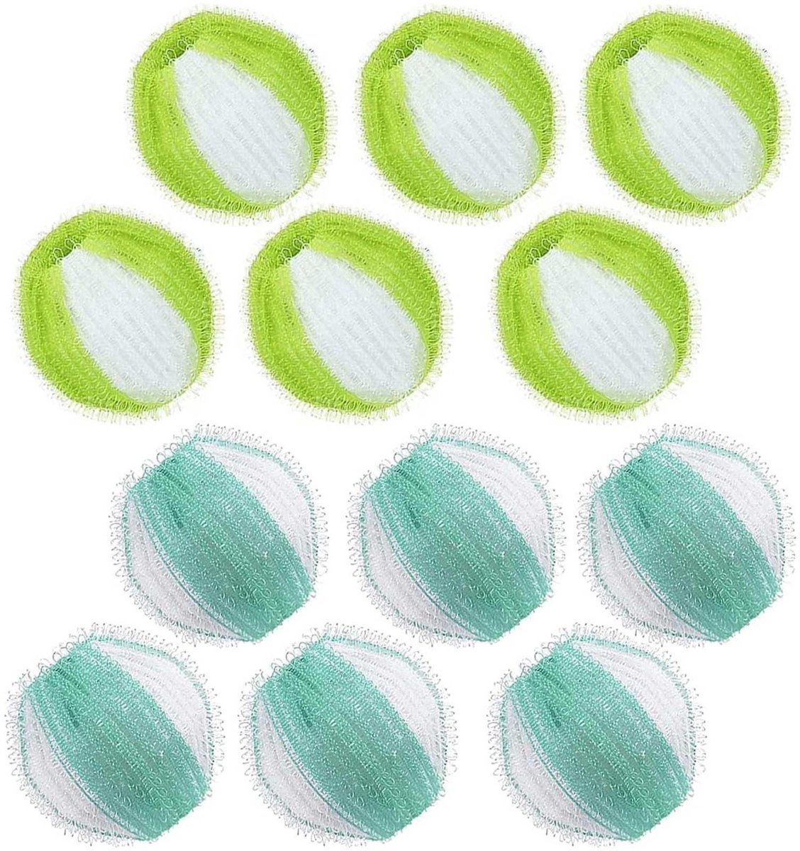 Dailygoods - Dailygoody - Huisdier Haarverwijderaar - Herbruikbare Pluisverwijderaar - Voor Kleding en Wasmachine - Groene en Blauwe Ballen - Verwijdert Honde