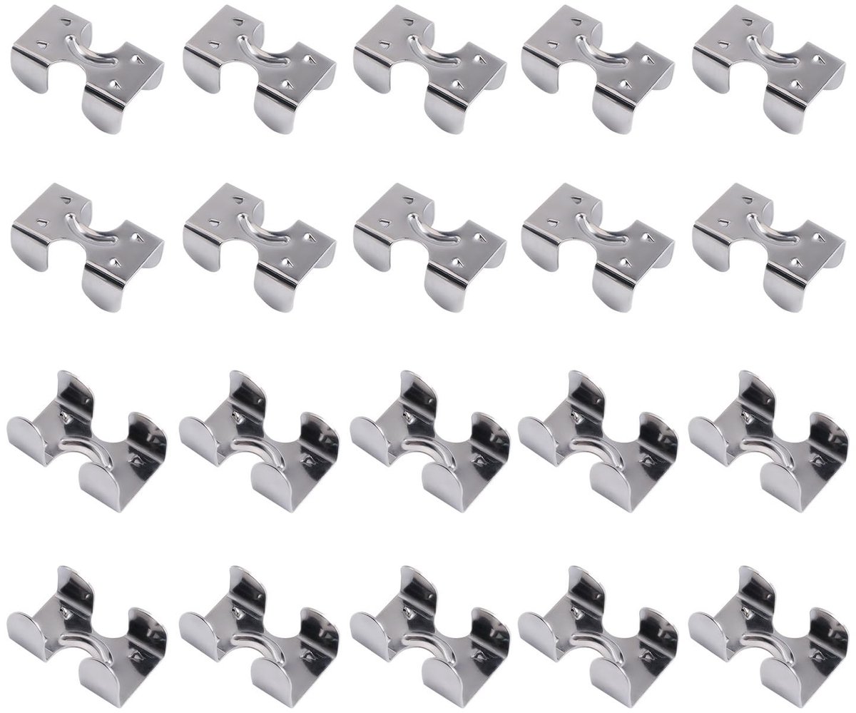 Dailygoods - 20 Stuks Dubbele Touwlusklemmen van Roestvrij Staal