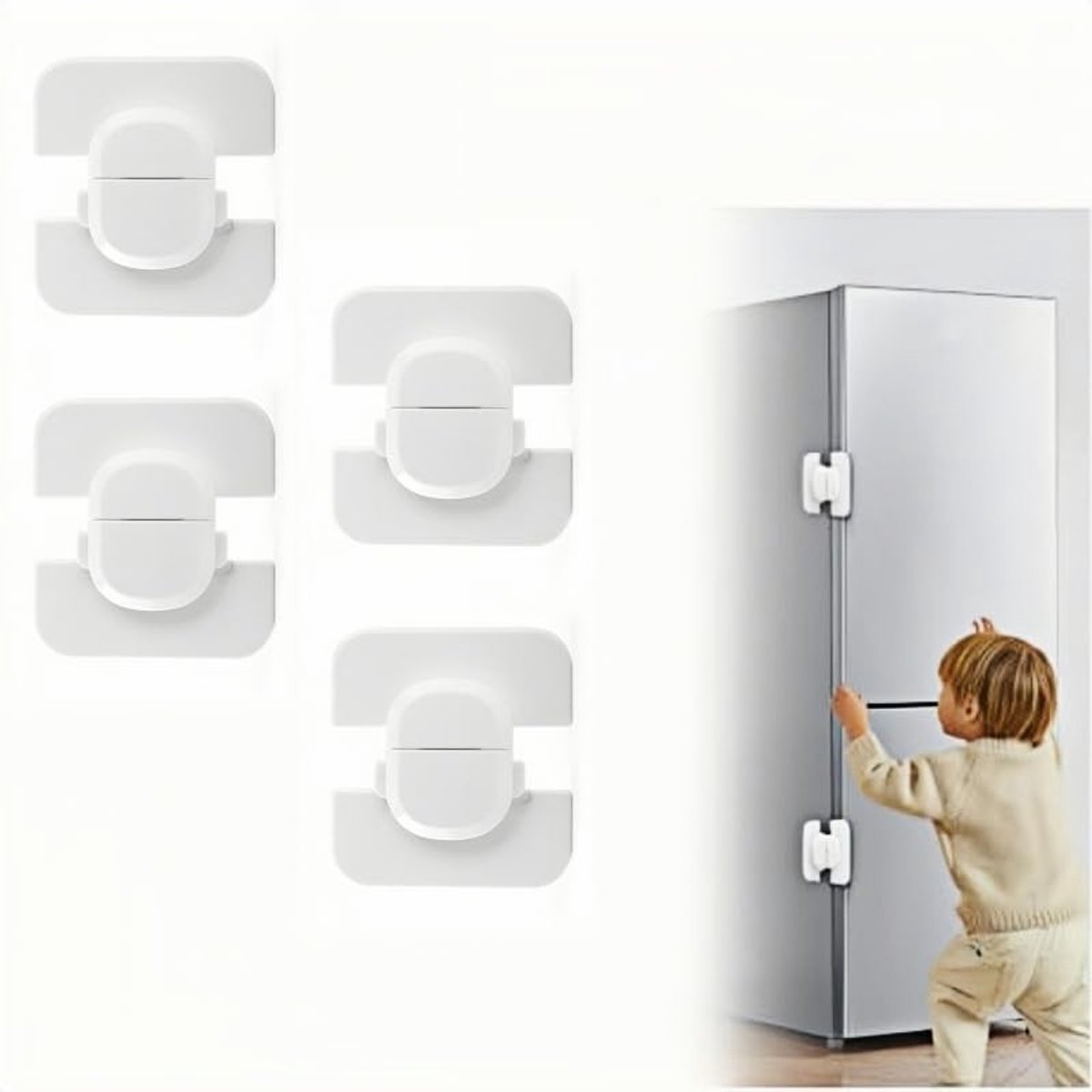 Dailygoods - Zelfklevende Koelkast Beveiliging voor Kinderen (4 Stuks)