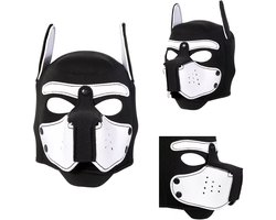 Honden Masker - Zwart & Wit - Puppy Play - BDSM Roleplay & Cosplay - Unisex - Sex Speeltjes Toys - Erotiek - Bondage Masker - OneSize