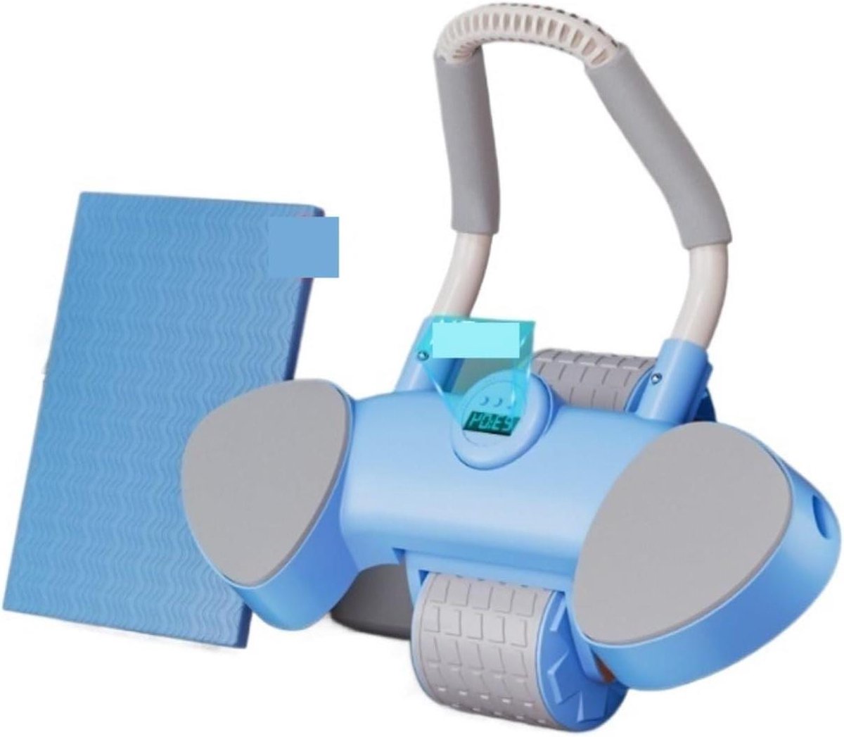Buikwiel - Buikspierwiel - Core training - Automatische terugslag - 16 x 9 x 5 cm - Blauw