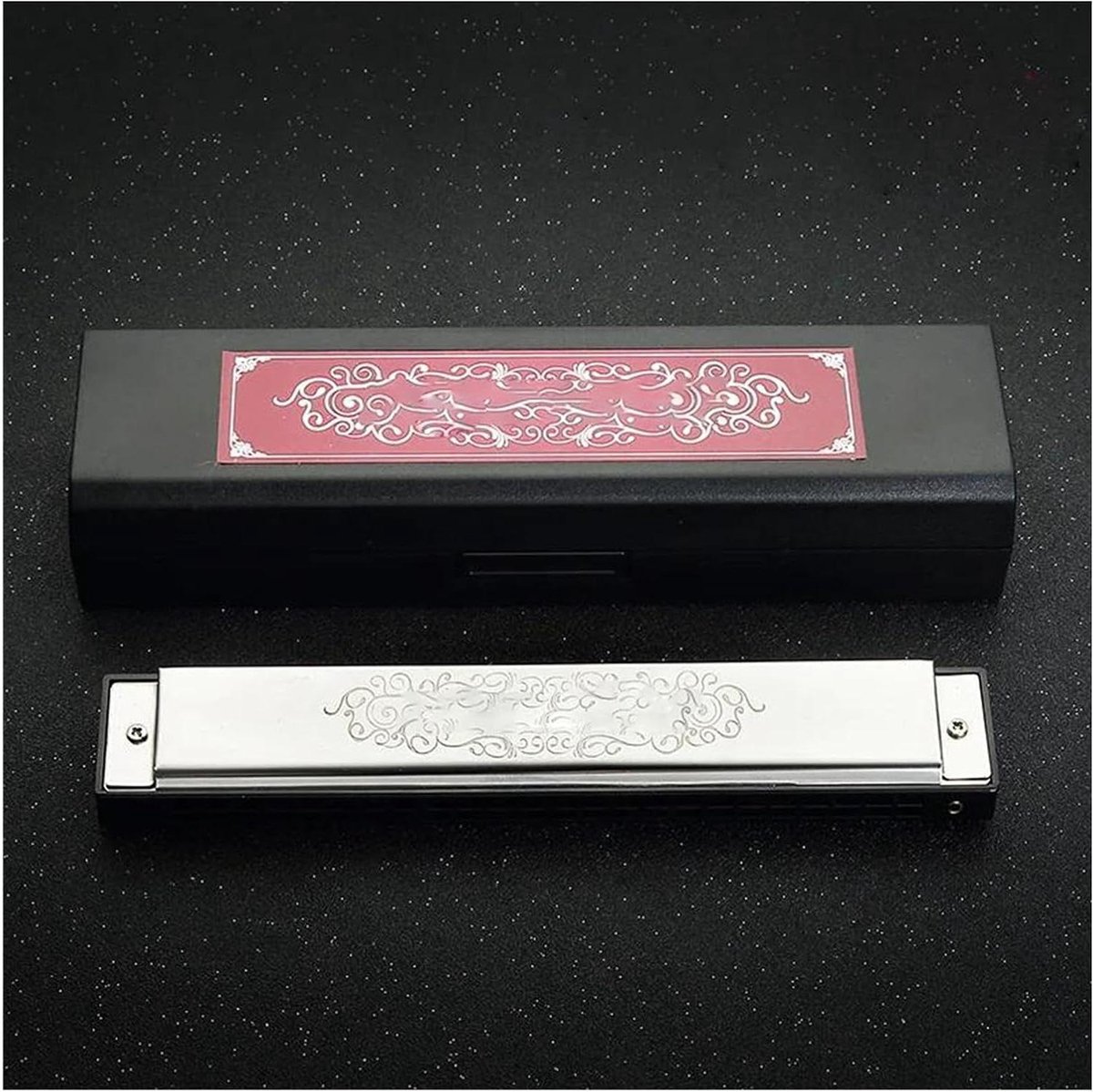 Tremolo Mondharmonica - 24 Gaten Harmonica - Muziek Maken - Fosforbrons Riet - One Size - Zilver