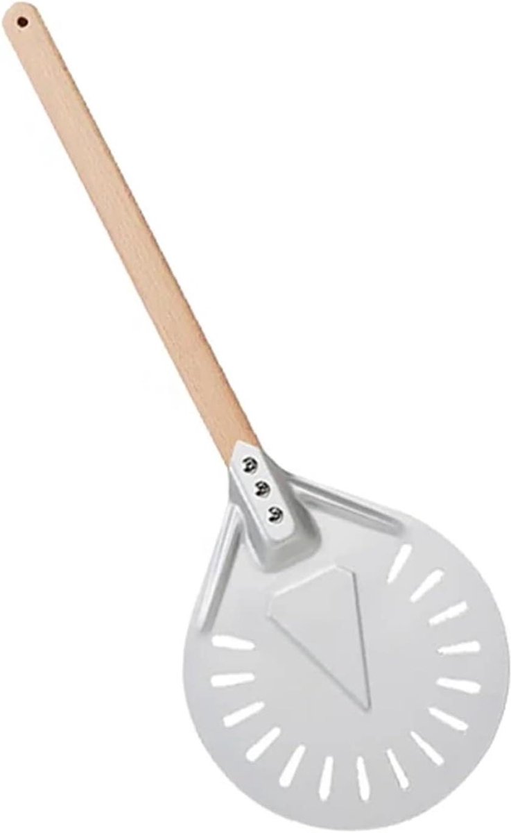 Pizzaschil Aluminium - Pizza draaier - Pizza bakken - Geperforeerd ontwerp - 7 inch - Zilver