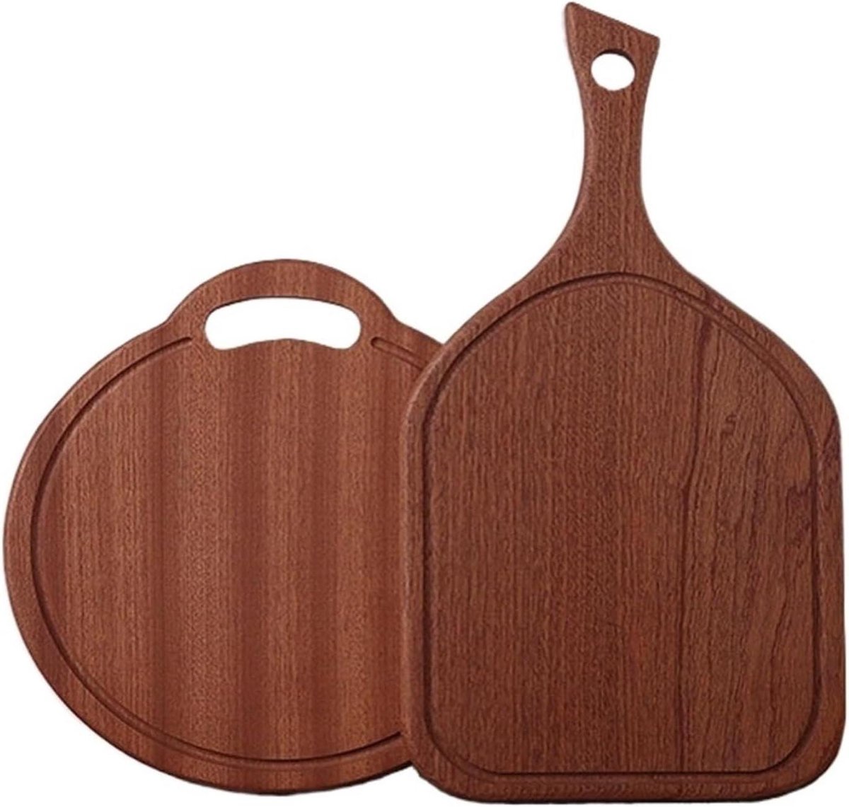 Houten Snijplank - Serveerschaal - Vlees Pizza Snijden - Echt Hout - 29 x 15 cm - Bruin