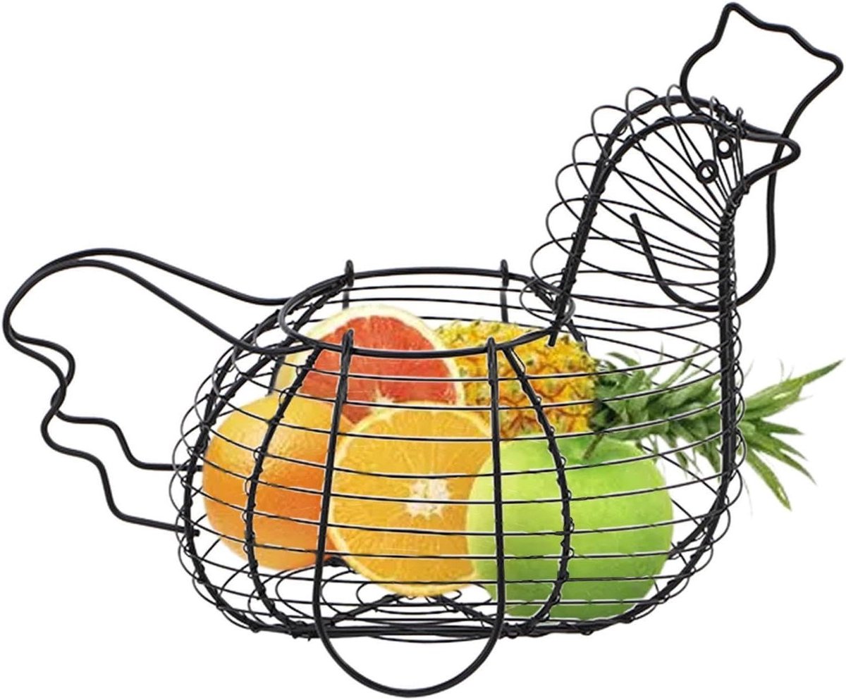 Eiermand - Kippenmand Opslag - Eieren Verzamelen - Grote Capaciteit - 34 cm - Zwart