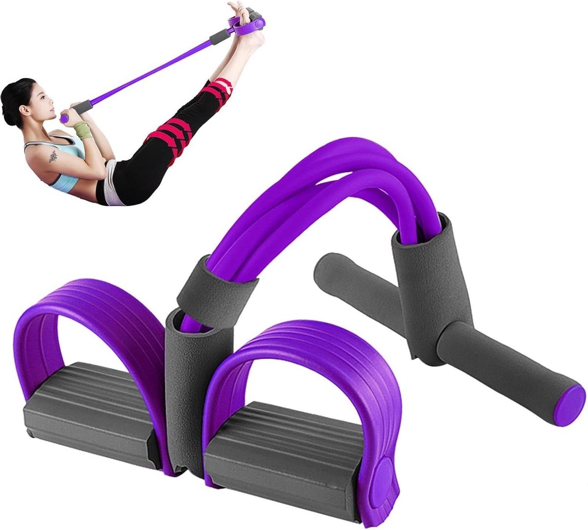 Pedaaltrekker - Trainingsapparaat - Full body training - Antislip design - 47 x 25 cm - Paars
