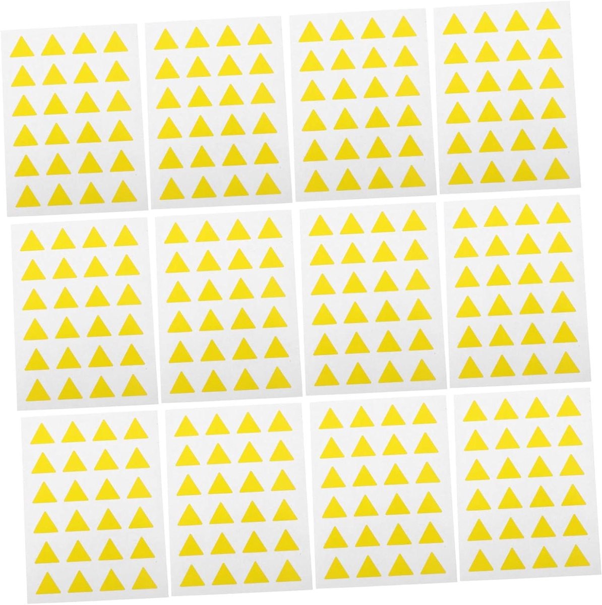 Etiketten - Driehoek Stickers - Labels Aanbrengen - Zelfklevend Ontwerp - 1.6 x 1.4 cm - Geel