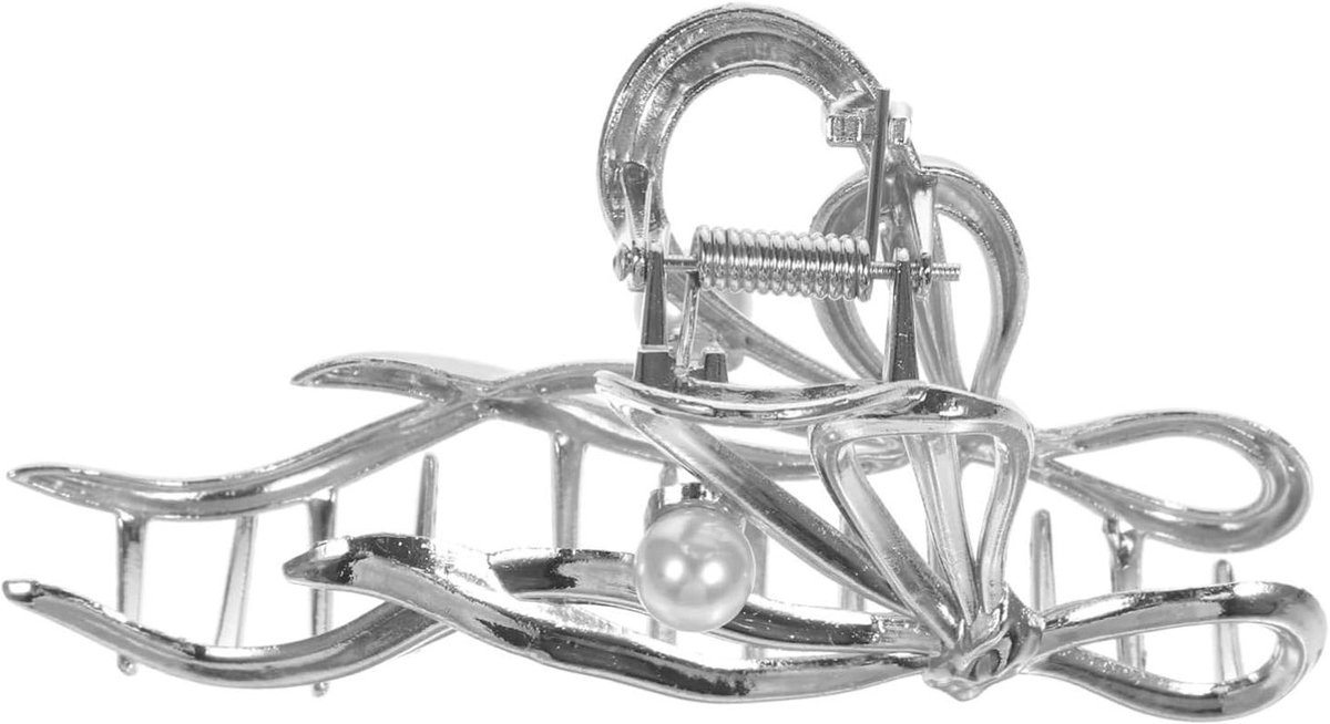 Haarspeld Set - Haarklemmen Vrouwen - Dagelijks Gebruik - Met Pareldecor - 4 Stuks - Zilver