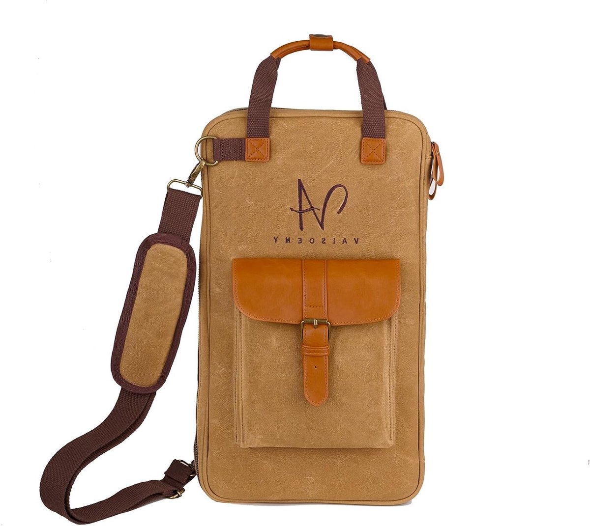 Drumsticktas van gewaxt canvas met handgrepen en afneembare schouderriem voor drummers en beginners, duurzame percussiekoffer met stijl en functionaliteit