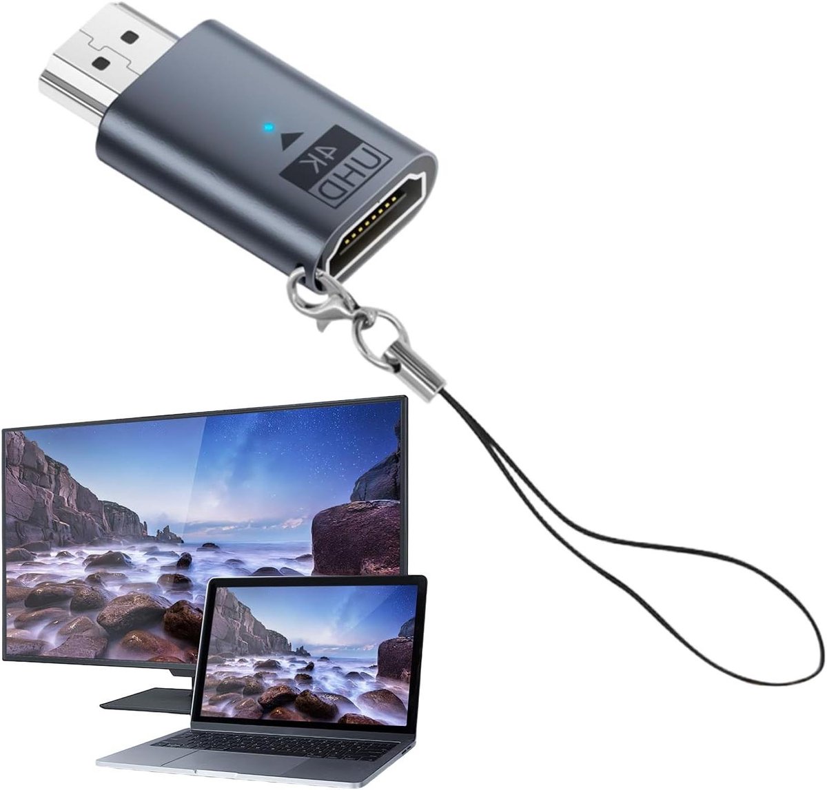 Scherm Adapter - Streaming Dongle - Beeld Delen - Plug-and-Play - 4K HD - Donkergrijs