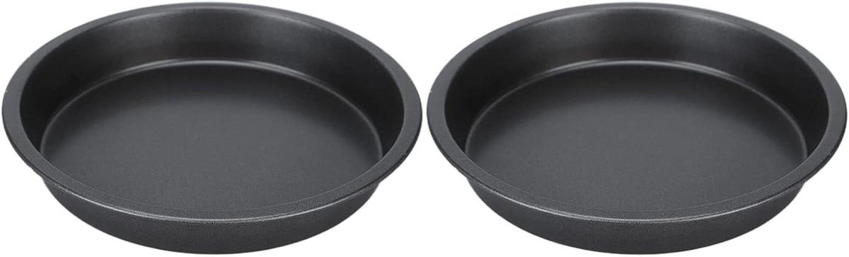 Pizza Pan Set - Bakplaat - Familiediners - Antiaanbaklaag - 2 stuks 15 cm - Zwart