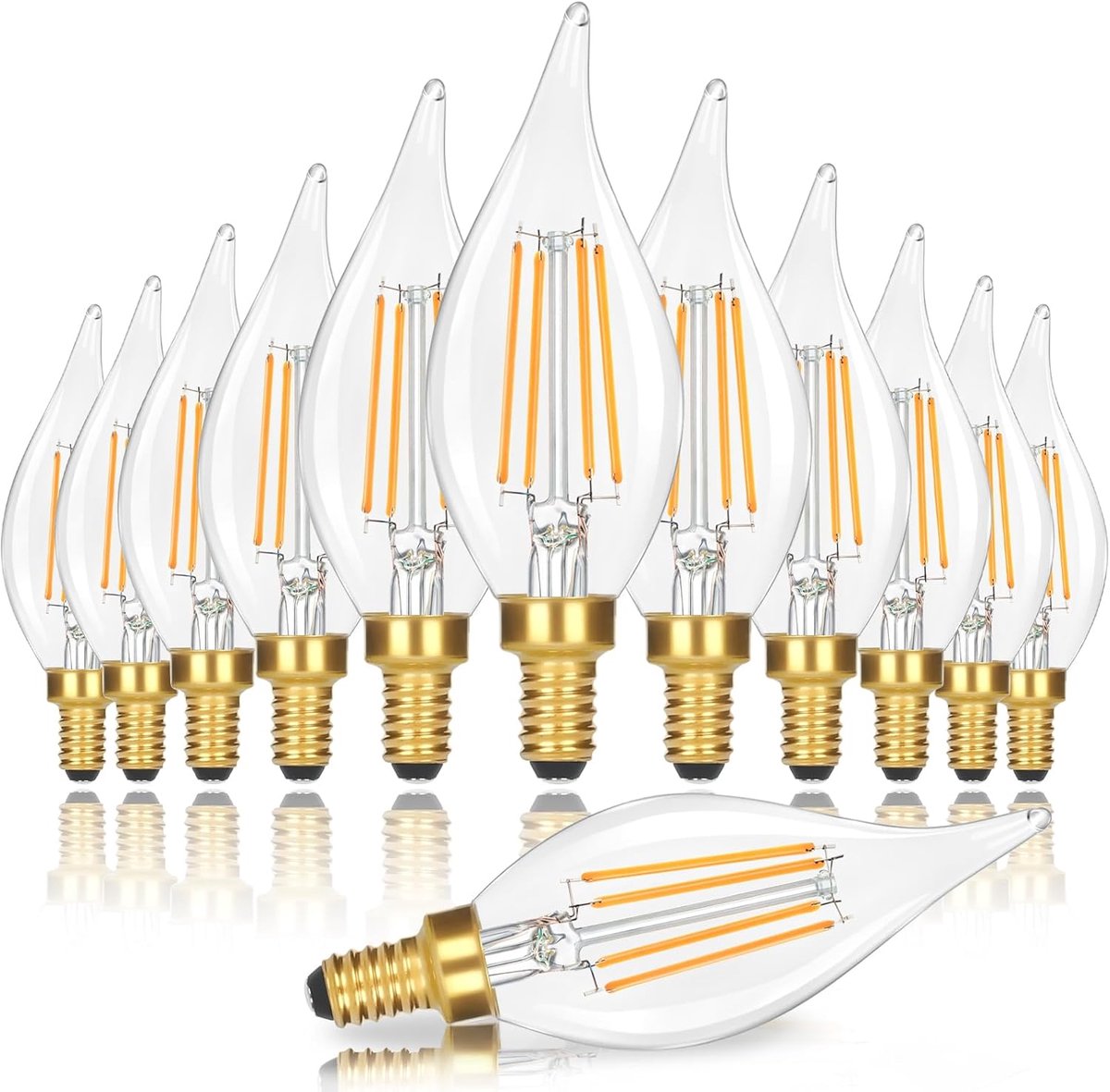 LED Kandelaar Lampen - Kroonluchter Gloeilampen - Sfeerverlichting Thuis - Dimbare Vlamtip
