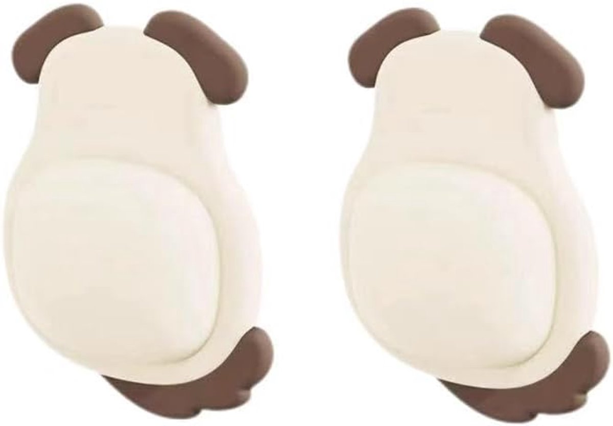 Twee schattige siliconen deurstoppers/muurbeschermers van 14 mm dik, geschikt voor afbeeldingen van een kat, hond, panda en pinguïn, verkrijgbaar in vier uitvoeringen. Ook als beschermers geschikt voor deurklinken en tafelhoeken (hondenuitvoering).