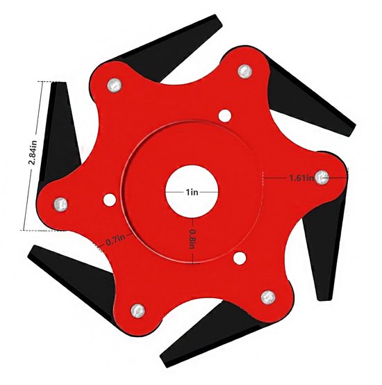 Bosmaaierbladen - bosmaaier electrisch - bosmaaieraccessoires - voor grastrimmers gazon en tuin, verbeterd en verdikt - bosmaaierbladen adapterset - Grasmaaiers met een asboringsdiameter van 25,4 mm - twee messen — afbeelding 5