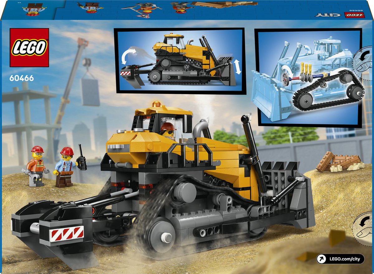 LEGO® City Gele Bulldozer, Bouwplaatsvoertuig - 60466 — afbeelding 13