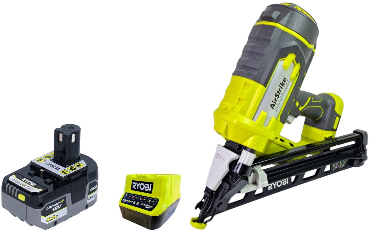 RYOBI R15GN18-0 accu-spijkermachine 18 V 24 - 64 mm + 1x accu 5,0 Ah + oplader