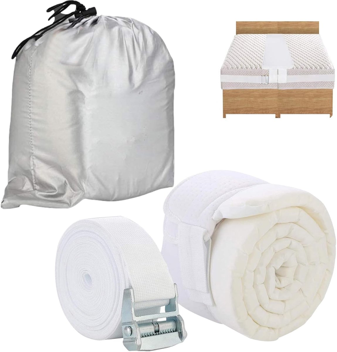 Matrasbrug Set - Bed Opvuller - Slaapkamer Comfort - Verstelbaar Verbindingsstuk - 200x20x