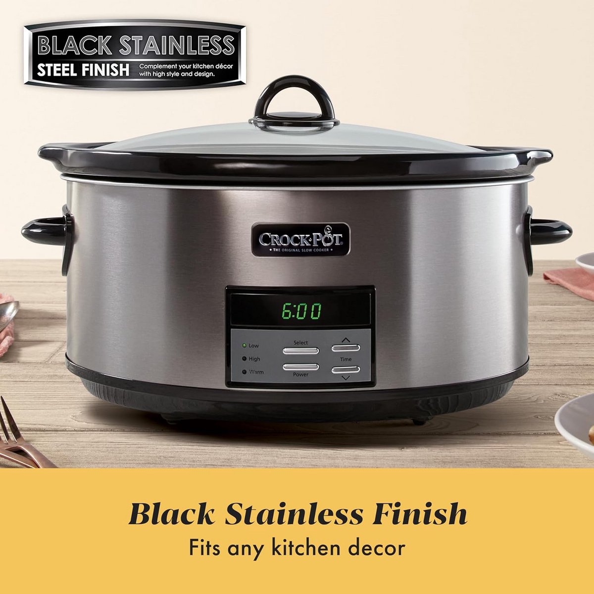 Grote 8 liter programmeerbare slowcooker met automatische warmhoudfunctie en kookboek – foto 5