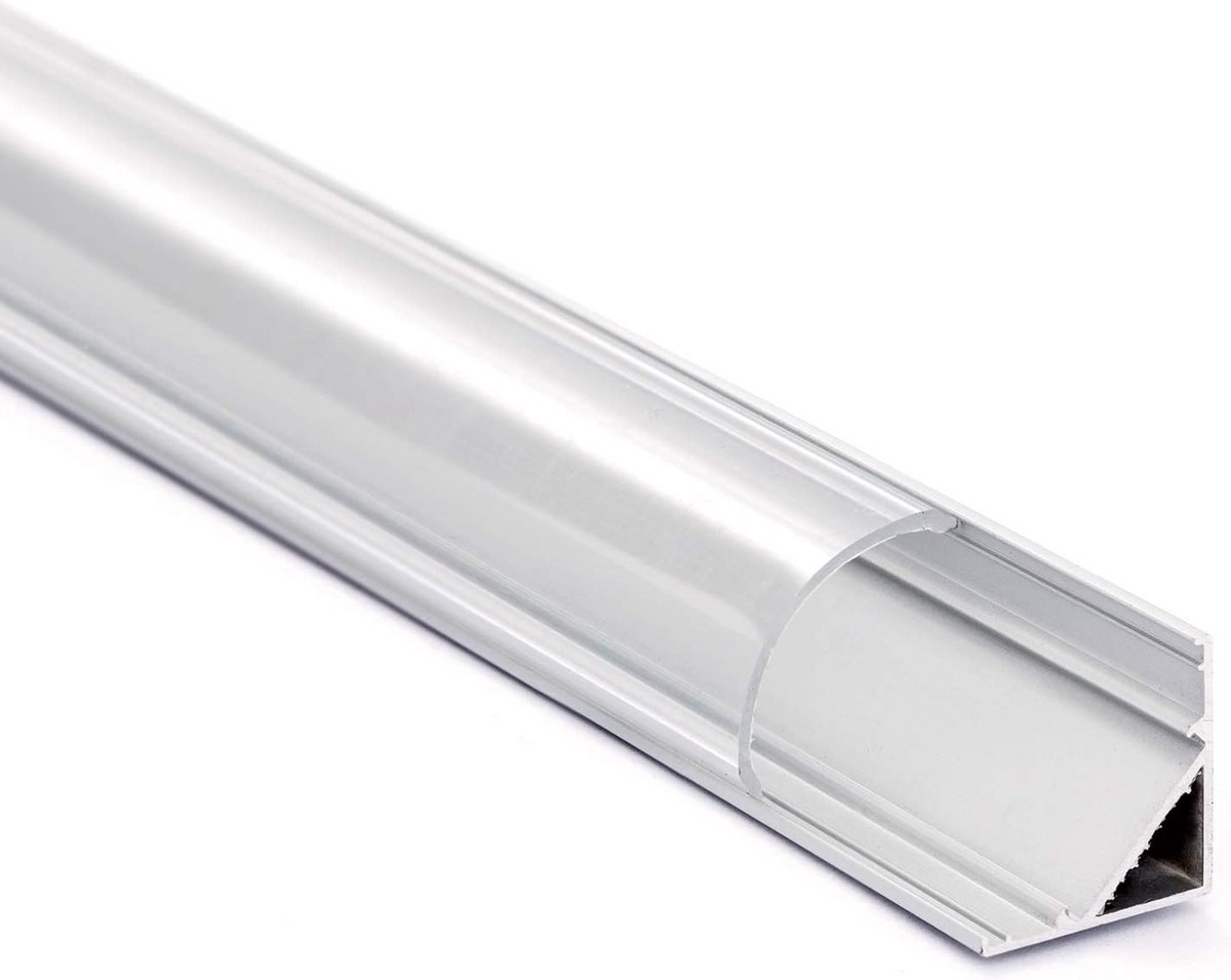 Aluminium LED Strip Profiel Hoekmontage 1 Meter Opaal - Wit
