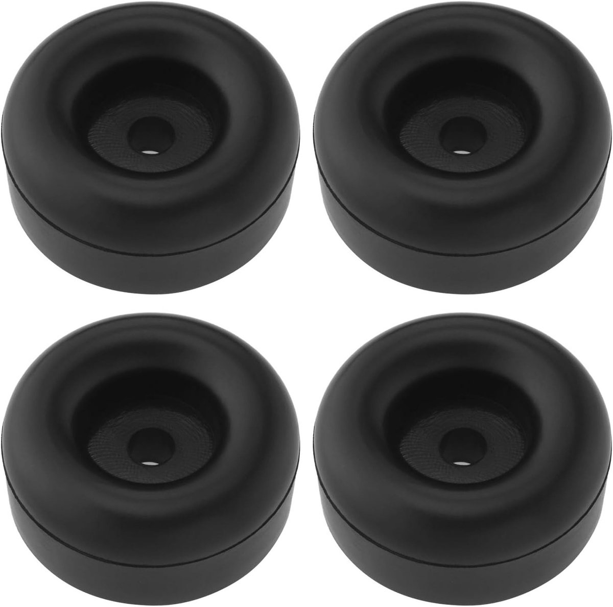 4 Stuks Rubber Schokabsorberende Voetpads voor Stoelen, Tafels en Bedden - Grote Kussens 64x27.5x28.5mm Zwart