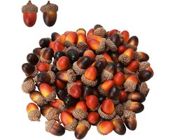 Mini Kunstmatige Eikels - 100 Stuks in 2 Kleuren voor Creatieve Knutselprojecten, Bruiloften en Thuisdecoratie