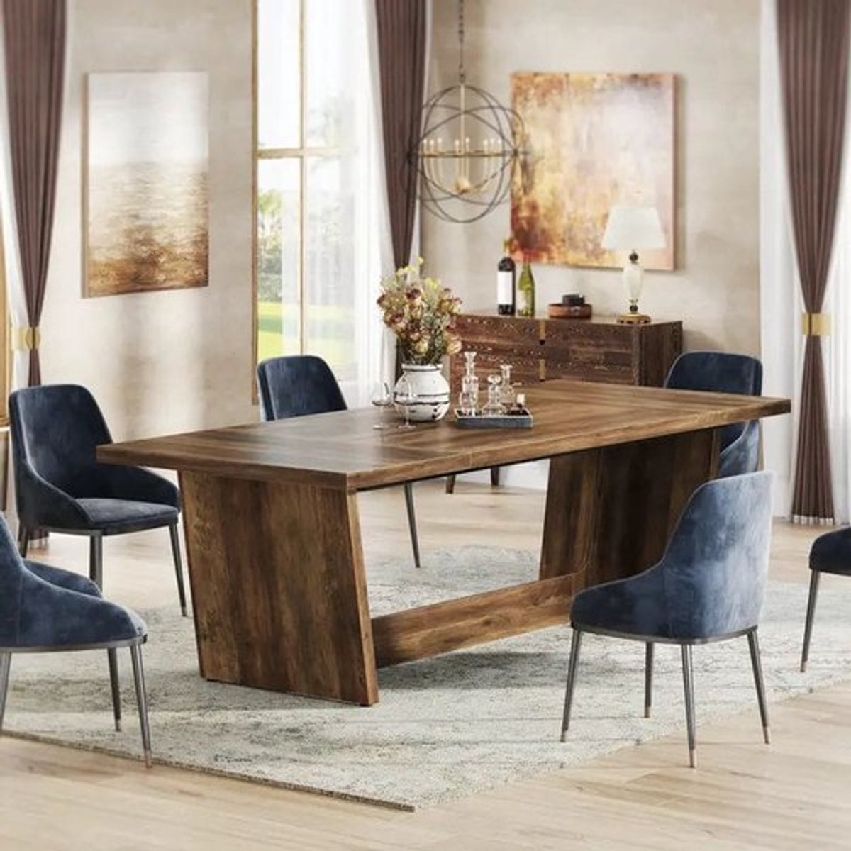 Eettafel – Dinertafel – Tafeltje – Eetkamertafel – Tafelblad – 180 cm Extra Lang – Industr