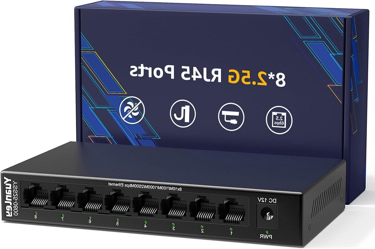 Ethernet Switch - Netwerk Switch Switcher - Sneller Netwerk Creëren - 9 Poorten 2.5G - 60Gbps Switching - Zwart