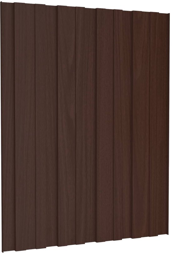 vidaXL - Dakpaneel - 12 - pcs - Bruin - 60 - x - 45 - cm - Gegalvaniseerd - staal van VidaXL — afbeelding 5