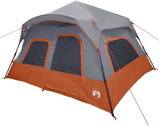 vidaXL - Directe - Tent - Grijs - en - Oranje - 340 - x - 280 - x - 190 - cm — afbeelding 5