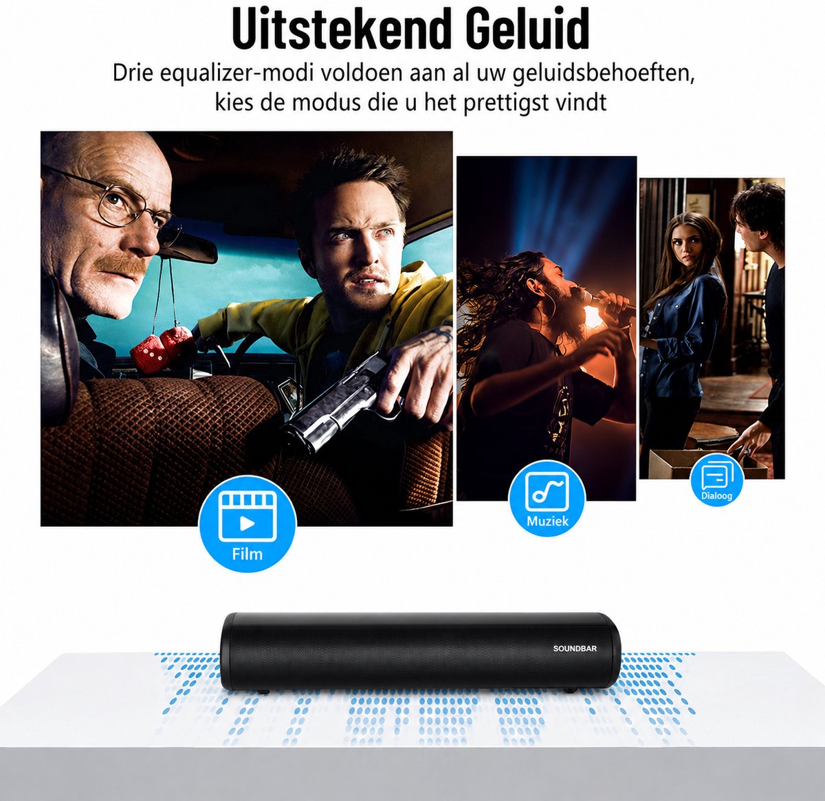 Mini soundbar - soundbar voor tv - computer-soundbar met Bluetooth 5.0 - bekabelde en draadloze pc-luidspreker - home-audiosysteem voor thuisbioscoop/gaming/projectoren – foto 8