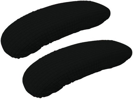 Beschermhoes - 1 Paar - Armleuningpads - Polyester - Stofdicht - Armleuninghoezen - Armleuninghoes voor draaistoel - Armleuningkussens voor stoelen - Armleuning Bescherming Geschikt Voor Bureaustoel - 30-50cm - Zwart